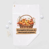 Pompoenkussen & Oogstwensen Herfst Design Oversi Golfhanddoek (Insitu)