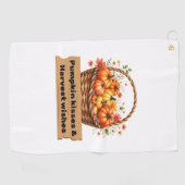 Pompoenkussen & Oogstwensen Herfst Design Oversi Golfhanddoek (Horizontaal)
