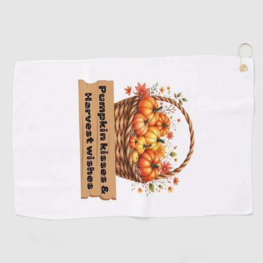 Pompoenkussen & Oogstwensen Herfst Design Oversi Golfhanddoek (Horizontaal)