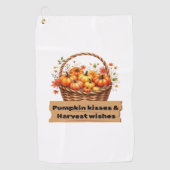 Pompoenkussen & Oogstwensen Herfst Design Oversi Golfhanddoek (Voorkant)
