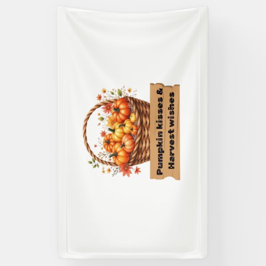 Pompoenkussen & Oogstwensen Herfst Design Oversi Spandoek (Verticaal)