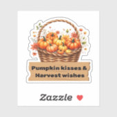 Pompoenkussen & Oogstwensen Herfst Design Oversi Sticker (Vel)