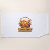 Pompoenkussen & Oogstwensen Herfst Design Oversi Strandlaken (Voorkant)