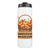 Pompoenkussen & Oogstwensen Herfst Design Oversi Thermosbeker (Voorkant)