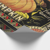 Pompoenlabel Antiek vlindermerk Cadeaupapier (Hoek)