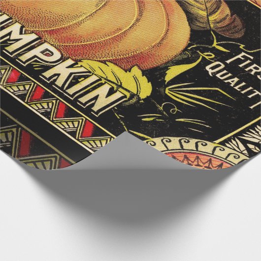 Pompoenlabel Antiek vlindermerk Cadeaupapier (Hoek)