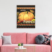 Pompoenlabel Antiek vlindermerk Canvas Afdruk (Insitu (Woonkamer))