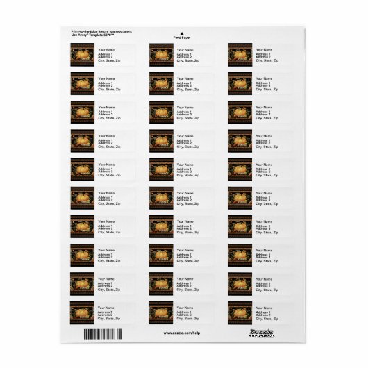 Pompoenlabel Antiek vlindermerk Etiket (Full Sheet)