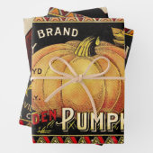 Pompoenlabel Antiek vlindermerk Inpakpapier Vel (In situ)