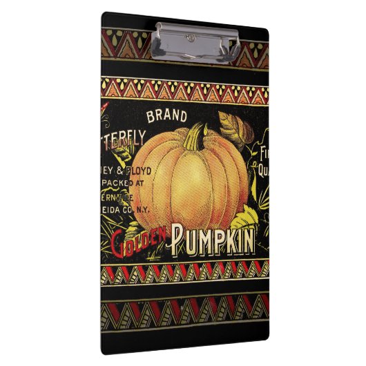 Pompoenlabel Antiek vlindermerk Klembord (Rechts)