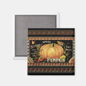 Pompoenlabel Antiek vlindermerk Magneet (Voorkant / Achterkant)