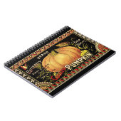 Pompoenlabel Antiek vlindermerk Notitieboek (Linkerzijde)