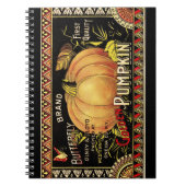 Pompoenlabel Antiek vlindermerk Notitieboek (Voorkant)