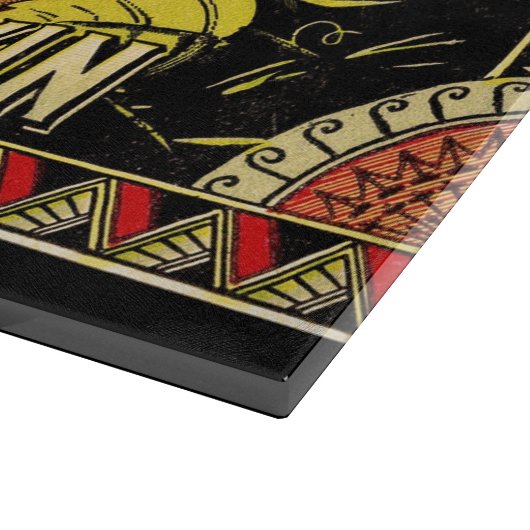 Pompoenlabel Antiek vlindermerk Snijplank (Hoek)