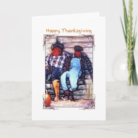 Pompoenlapjespals, Thanksgiving Feestdagen Kaart (Voorkant)