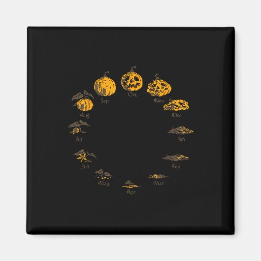 Pompoenlevenscyclus voor Thanksgiving Halloween Ko Magneet (Voorkant)