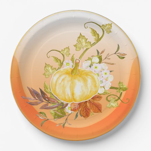 pompoenlicht papieren bordje (Voorkant)