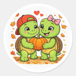 Pompoenliefde Ronde Sticker