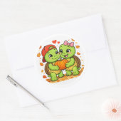 Pompoenliefde Ronde Sticker (Envelop)