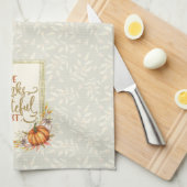 Pompoenlijst 'Dank Je' Theedoek (Quarter Fold)