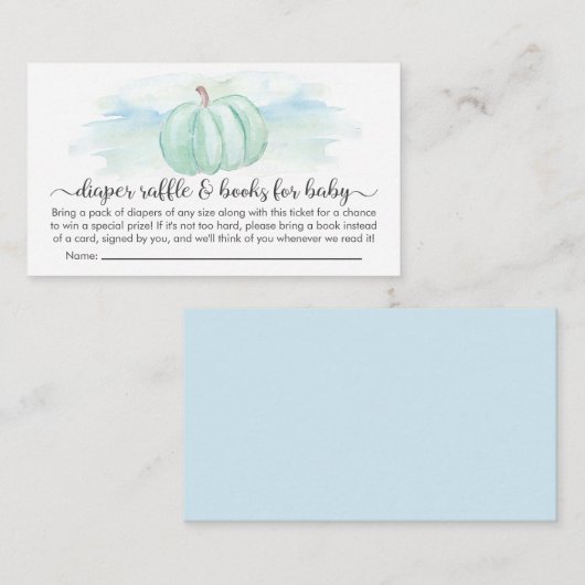 Pompoenluieraffelkasten voor Baby shower Informatiekaartje (Voorkant / Achterkant)