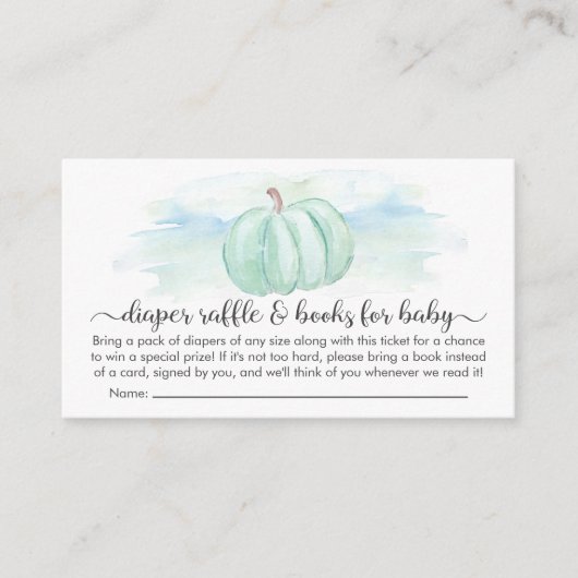Pompoenluieraffelkasten voor Baby shower Informatiekaartje (Voorkant)