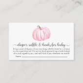 Pompoenluieraffelkasten voor babymeisjesdouche informatiekaartje (Voorkant)