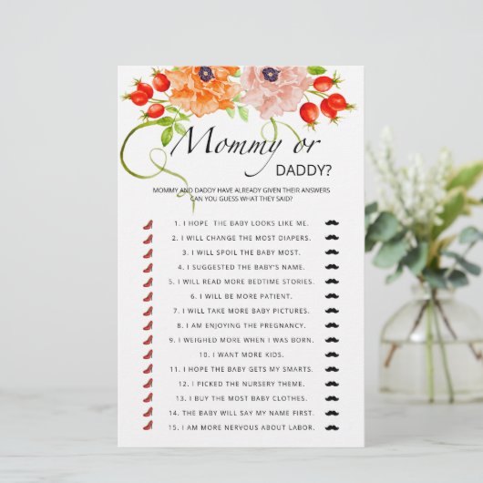 Pompoenmama- of papa-baby shower-spel (Staand voorkant)