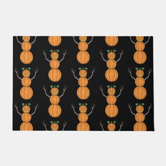 Pompoenman Halloween Kunst Deurmat (Voorkant)