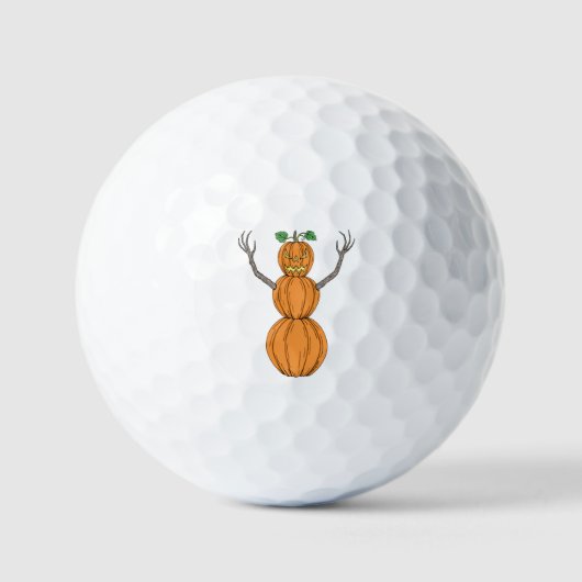 Pompoenman Halloween Kunst Golfballen (Voorkant)