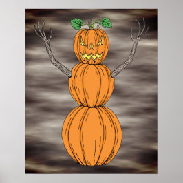 Pompoenman Halloween Kunst Poster