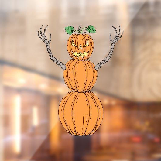 Pompoenman Halloween Kunst Raamsticker (Vel 2)