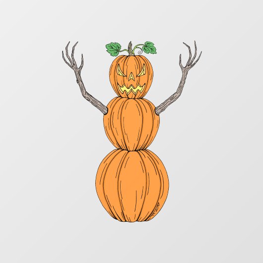 Pompoenman Halloween Kunst Raamsticker (Vel)