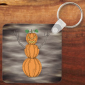 Pompoenman Halloween Kunst Sleutelhanger (Achterkant)