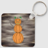 Pompoenman Halloween Kunst Sleutelhanger (Achterkant)