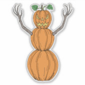 Pompoenman Halloween Kunst Sticker (Voorkant)