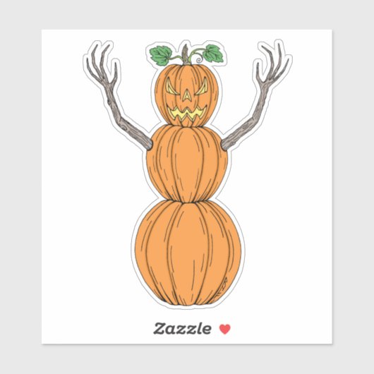Pompoenman Halloween Kunst Sticker (Vel)