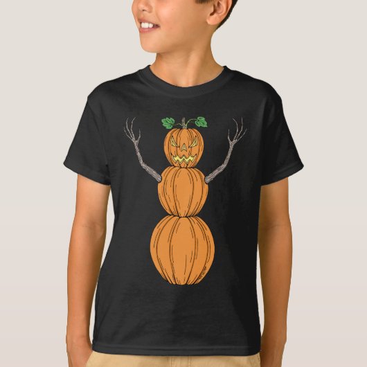 Pompoenman Halloween Kunst T-shirt (Voorkant)