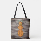 Pompoenman Halloween Kunst Tote Bag (Achterkant)