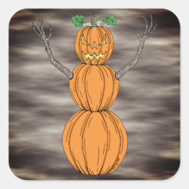 Pompoenman Halloween Kunst Vierkante Sticker