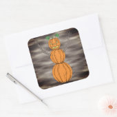 Pompoenman Halloween Kunst Vierkante Sticker (Envelop)