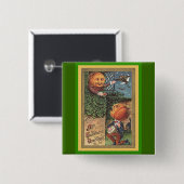 pompoenMan Vierkante Button 5,1 Cm (Voorkant /achterkant)