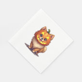 Pompoenmasker Pommerse hond Servet (Hoek)