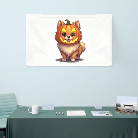 Pompoenmasker Pommerse hond Spandoek (Beurs)