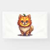 Pompoenmasker Pommerse hond Spandoek (Horizontaal)