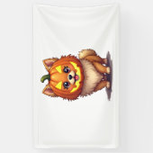 Pompoenmasker Pommerse hond Spandoek (Verticaal)