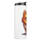 Pompoenmasker Pommerse hond Thermosbeker (Gedraaid links)