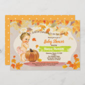 Pompoenmeisje douche  herfst kaart (Voorkant / Achterkant)