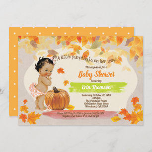 Pompoenmeisje douche herfst kaart