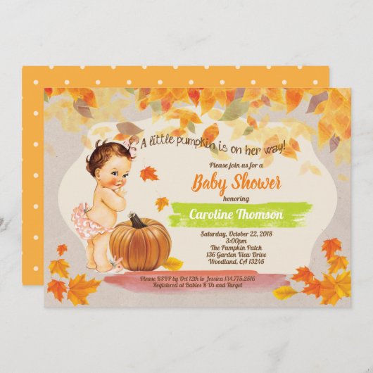 Pompoenmeisje, onder de douche kaart (Voorkant / Achterkant)